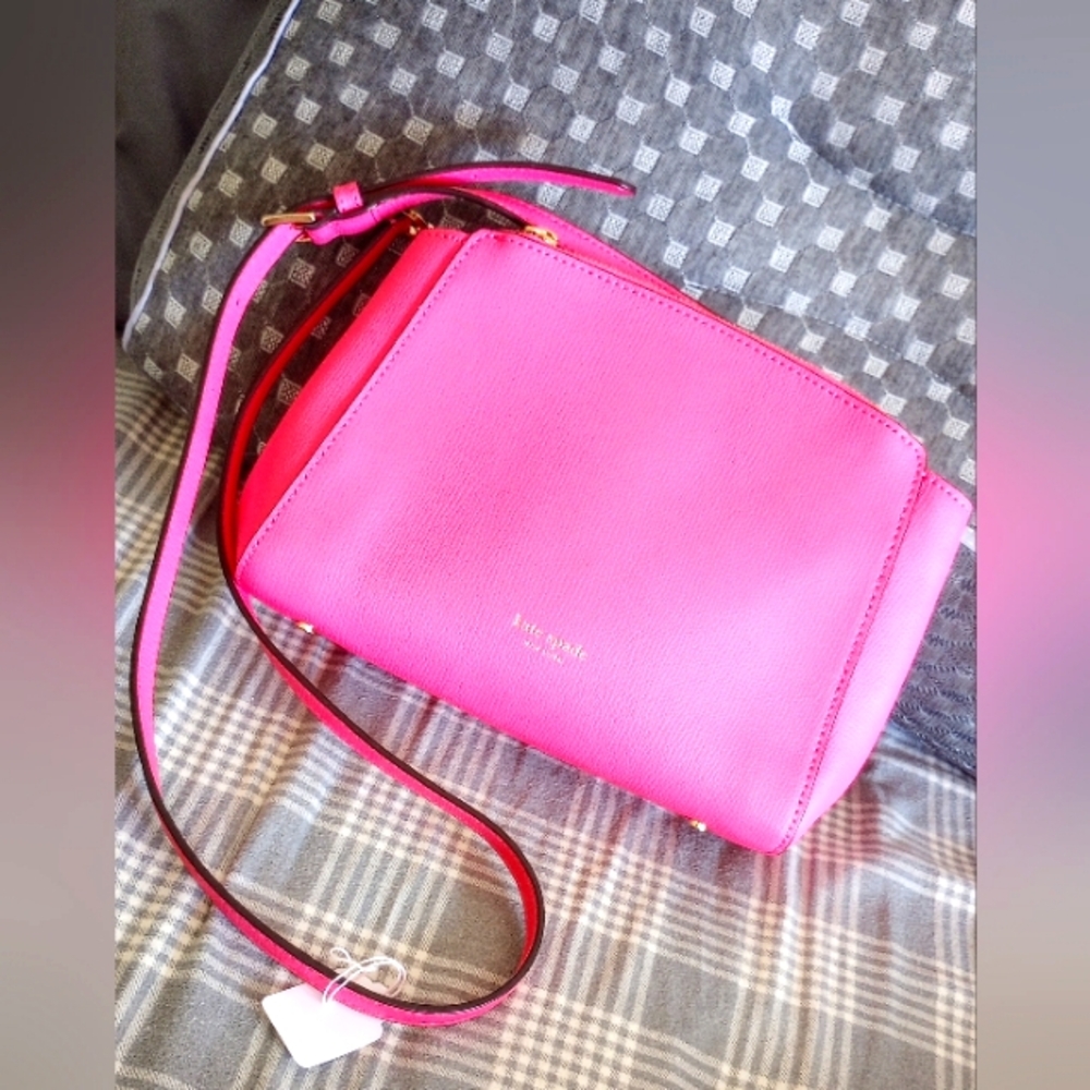 Kate Spade Sydney Double-zip; Color:Hibiscus Tea;Use As Satchel Or Crossbody